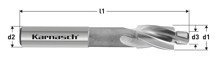 Karnasch HSS-XE vlakverzinker 180°, DIN 373 voor kerndiameter voor schroefdraad M6 Art: 201793060