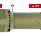 Karnasch HM kernboor Hard-Line40, snijdiepte 40 mm, Weldon opname 19 mm
