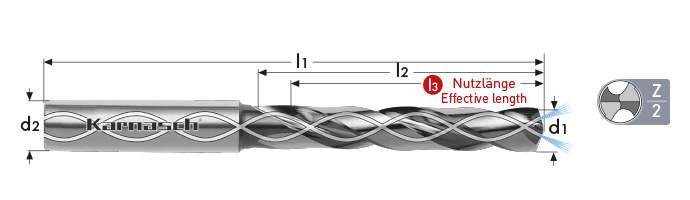 Karnasch VHM-Boor met binnenkoeling "VALUE TOOL" Ø7,1 / boordiepte= 43, cyl. opname, TM-8 Art: 2208060710043