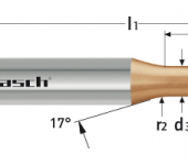 Karnasch VHM-hoekradius, 4-snijder, kort, Rockwell cutter, HXC-Nano³-coating