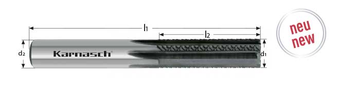 Karnasch Composites Cross Finish Router Ø4,0 / L2=16 / f=0,1 / Z=4 DCA 06 plus-coating, rechte vertanding Art: 291771040016