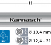 Karnasch VHM verzinker 90°, cylindrische opname, 4 snijkanten, Blue-Tec gecoat