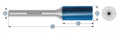 Karnasch HM freesstift Blue-Tec gecoat MICRO ZYB/HP-11