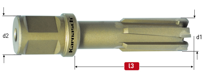 Karnasch HM kernboor, Weldonopname 19 mm, snijdiepte 50 mm, Hardox-Line50 / Rail-Line50 Pro Ø27mm Art: 201690027