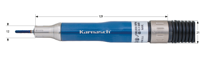 Karnasch Profi-Luchtdrukslijper type: KA100R voor freesstiften met opname Ø3,0mm Art: 114714 BESTSELLER