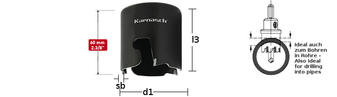 Karnasch HM gatenzaag snedediepte 60mm; Ø108mm Art: 201150108 BESTSELLER