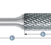 Karnasch VALUETOOL HM freesstift ongecoat type ZYB/ HP-3 d1= 10,0 / l2= 20 / d2= 6 / l1= 65mm Art: 113011086