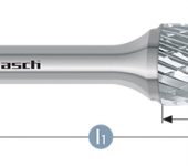 Karnasch VALUETOOL HM freesstift ongecoat type RBF/ HP-3 d1= 3,0 / l2= 14 / d2= 3 / l1= 38mm Art: 113051016