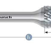 Karnasch VALUETOOL HM freesstift ongecoat type SPG/ HP-3 d1= 3,0 / l2= 14 / d2= 3 / l1= 38mm Art: 113061016