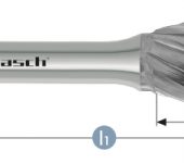Karnasch BESTSELLER HM freesstift ongecoat type TRE/ HP-3 PRO d1=12,0 / l2=20 / d2=6 / l1=65mm Art: 114094040