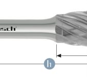 Karnasch BESTSELLER HM freesstift ongecoat type vlam/ HP-3 PRO d1=10,0 / l2=20 / d2=6 / l1=65mm Art: 114097030