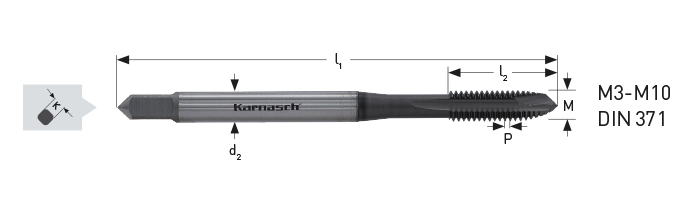 Karnasch VALUETOOL HSSE-PM machinetap M12x1,75 / DIN376 / DVC-XN voor doorlopende gaten Art: 20202312