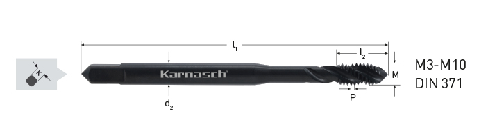 Karnasch VALUETOOL HSSE-V2 machinetap M12x1,75 / DIN376 / gevaporiseerd voor blinde gaten Art: 20205012