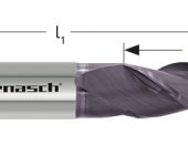 Karnasch HSSX-V2 frees, type N, 3-snijder, TIALN-FUTURA gecoat