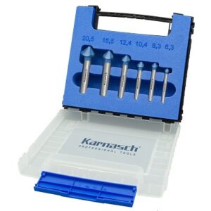 Karnasch Verzinker-set HSS-XE BLUE, 100° met ongelijke snijkant-verdeling 6.3, 8.3, 10.4, 12.4, 16.5, 20.5 mm art. 201657