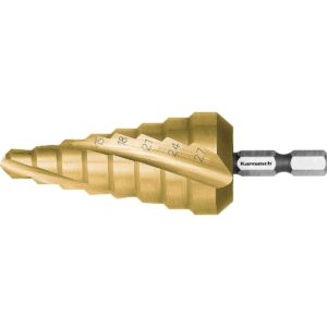 Karnasch trappenboor HSS-XE TIN met bitopname, gespiraliseerd, d=6-27mm art. 213042
