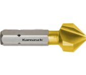 Karnasch Verzinkboor 90° met ongelijke snijkant-verdeling HSS-XE TIN-gecoat met bit-opname, kort