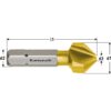Karnasch Verzinkboor 90° met ongelijke snijkant-verdeling HSS-XE TIN-gecoat met bit-opname, kort