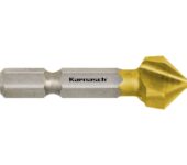 Karnasch Verzinkboor 90° met ongelijke snijkant-verdeling HSS-XE TIN-gecoat met bit-opname, lang