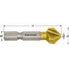 Karnasch Verzinkboor 90° met ongelijke snijkant-verdeling HSS-XE TIN-gecoat met bit-opname, lang